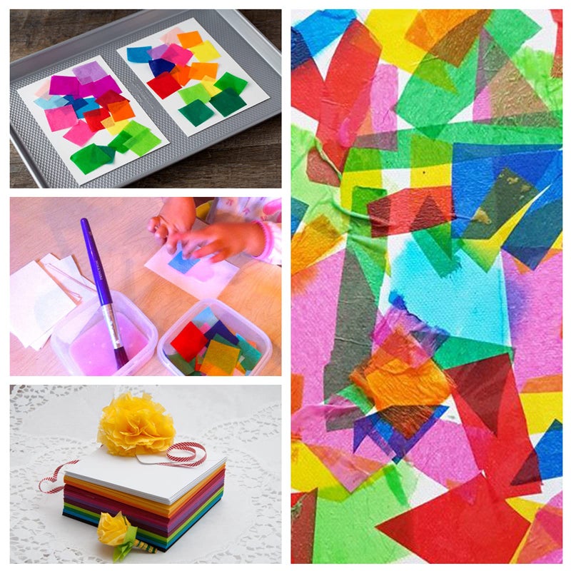 Exquiss 6400pcs Tissue Squares 2 inch Bulk 16 Colors for Art & Craft Tissue Pom Poms, Flowers & Gift Wrapping - Image 5